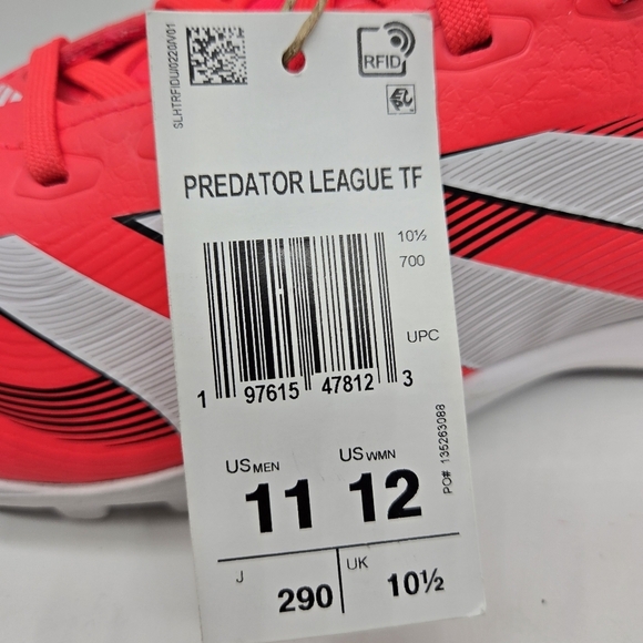 New adidas Predator League Turf Lucid Red Men\'s Soccer Cleats Size 11 main image 3